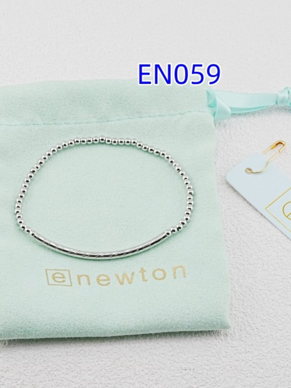 Enewton Platinum Faceted Curved Tube Bead Bracelet